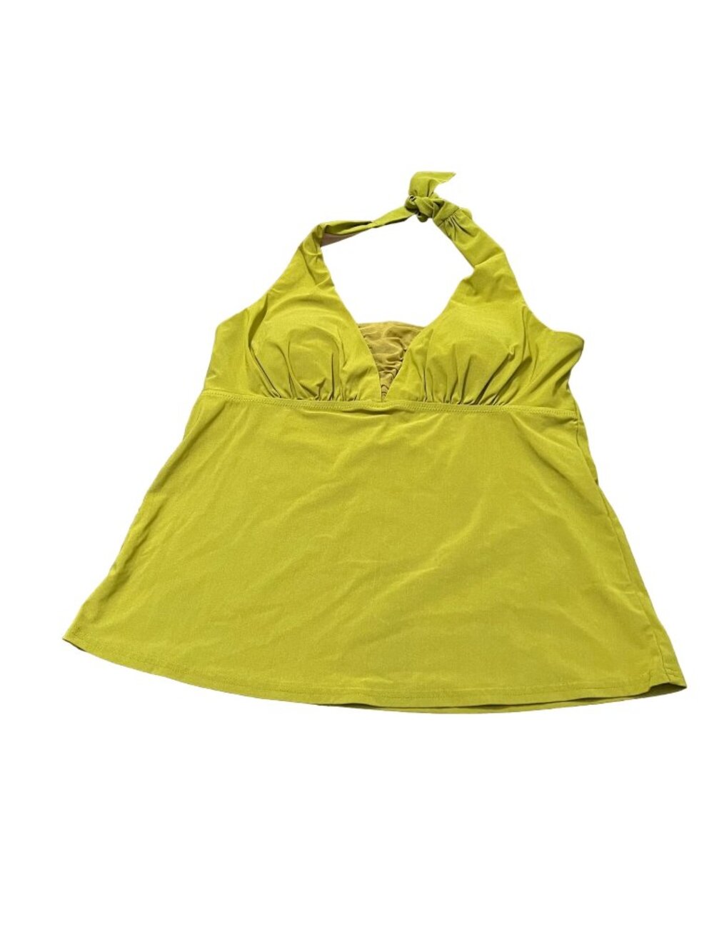 Lands End Womens Moss Green Halter Tankini Swim Top Size 6
